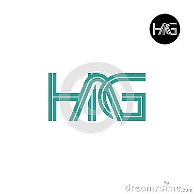 Letter HAG Monogram Logo Design with Lines Vector Illustration