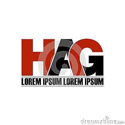 Letter HAG simple monogram logo icon design. Cartoon Illustration