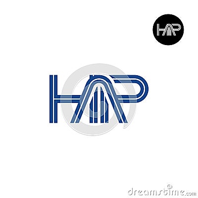 Letter HAP Monogram Logo Design with Lines Vector Illustration