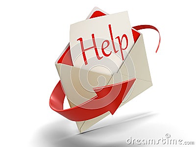 Letter Help (clipping path included) Stock Photo