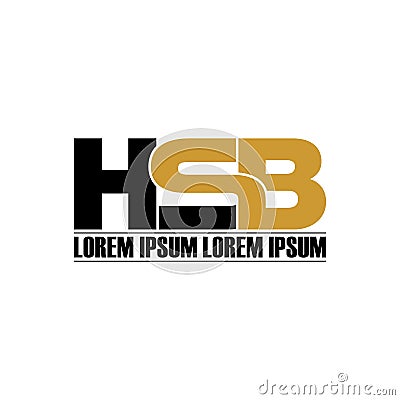 Letter HSB simple monogram logo icon design. Cartoon Illustration