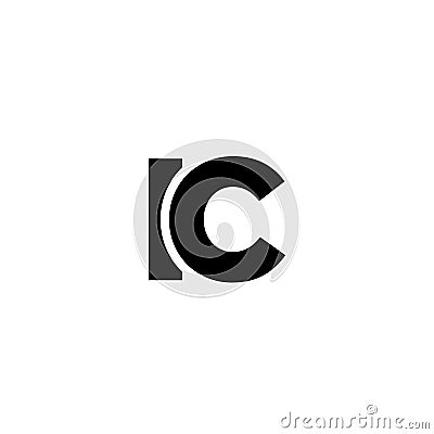 Letter I and C, IC logo design template. Minimal monogram initial based logotype Vector Illustration