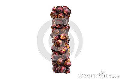 Letter I from common figs, 3D rendering Stock Photo