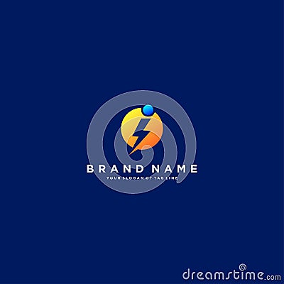 Letter I Flash Electrical Logo design vector Vector Illustration