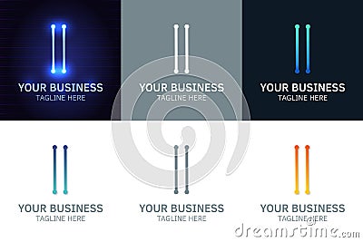 Letter I minimal logo icon design. Vector template graphic elements. Technology, digital interfaces, hardware and engineering Vector Illustration