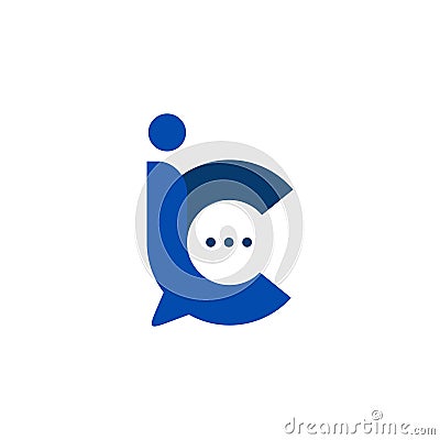 Letter ic chatting buble Vector Illustration