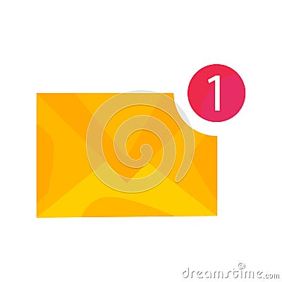 Letter icon, single message, unread message concept, vector illustration Vector Illustration