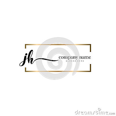 JH initial handwriting logo template vector. Vector Illustration