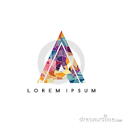 letter initial logotype logo abstract colorful Vector Illustration