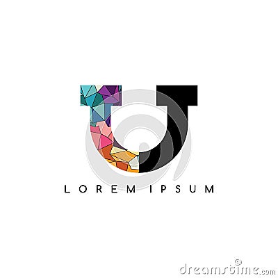 letter initial logotype logo abstract colorful Vector Illustration