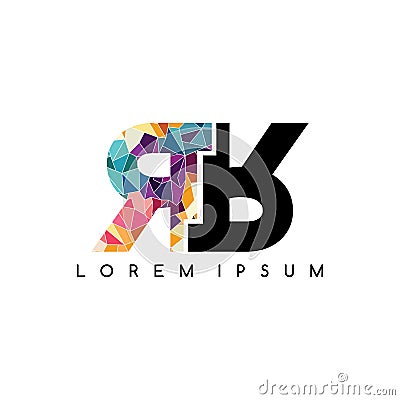 letter initial logotype logo abstract colorful Vector Illustration