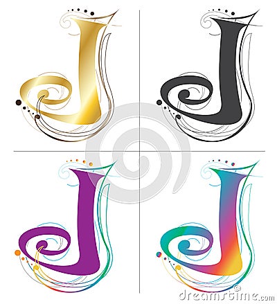 Letter J alphabet font design Vector Illustration