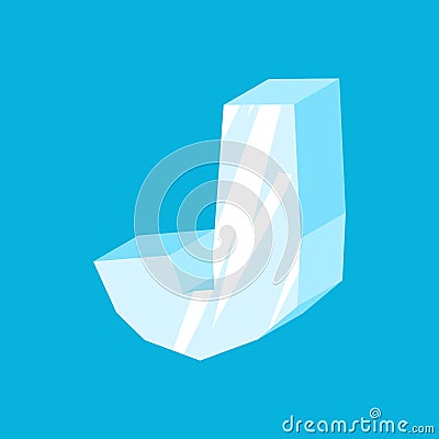 Letter J ice font. Icicles alphabet. freeze lettering. Iceberg A Vector Illustration