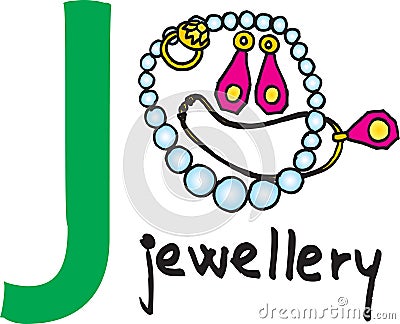 Letter J - jewellery Stock Photo