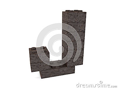 Letter J from rusty metal toy bricks Stock Photo