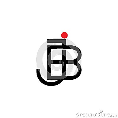 Letter jb line overlapping logo vector Vector Illustration