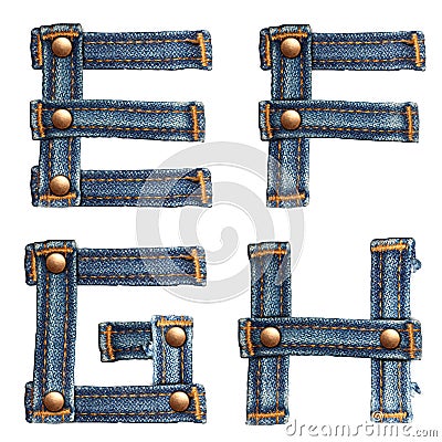 Letter of jeans alphabet Stock Photo