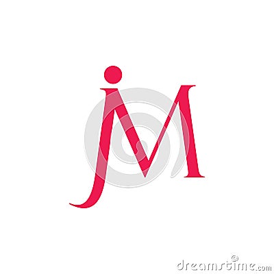 Letter jm geometric linked logo vector Vector Illustration