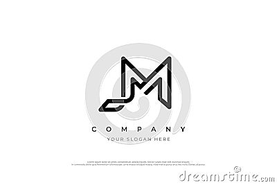 Letter JM Logo or MJ Logo Design Vector Illustration