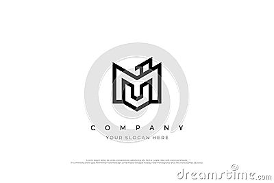 Letter JM Logo or MJ Monogram Logo Design Vector Illustration