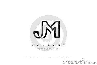 Letter JM or MJ Logo Design Vector Illustration