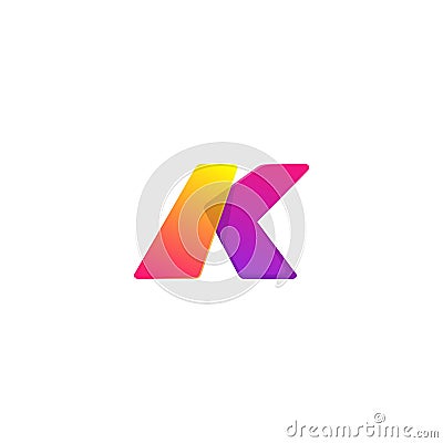 Letter K colors vector logo template concept Vector Illustration