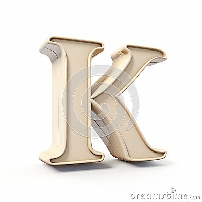 Taupe 3d Cartoon Letter K Render On White Background Stock Photo