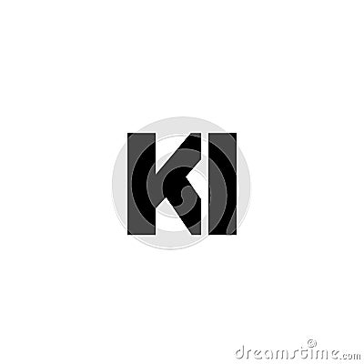 Letter K and I, KI logo design template. Minimal monogram initial based logotype Vector Illustration