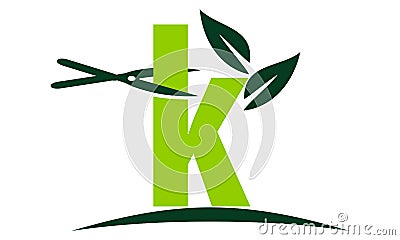 Letter K Lawn Vector Illustration