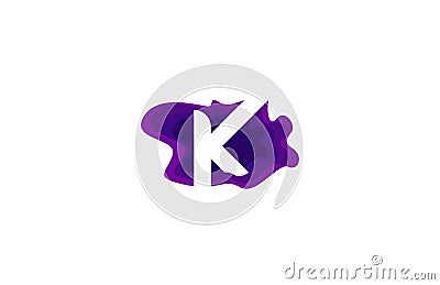 Letter K Paper Art Stylized Modern Typographic Logotype Stock Photo