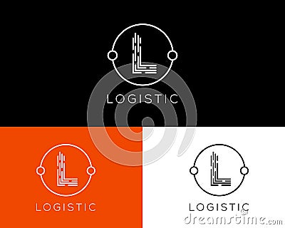 Letter L logistic and shipping logo icon Vector Illustration