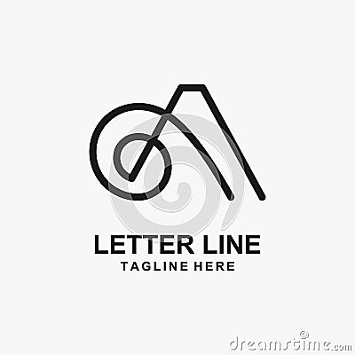 Letter A line logo design Vector Illustration