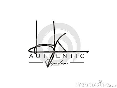 Letter LK Signature Logo Template Vector Vector Illustration