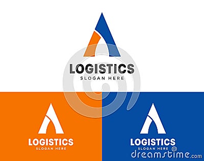 LETTER A LOGISTIC AND SHIPPING LOGO Vector Illustration