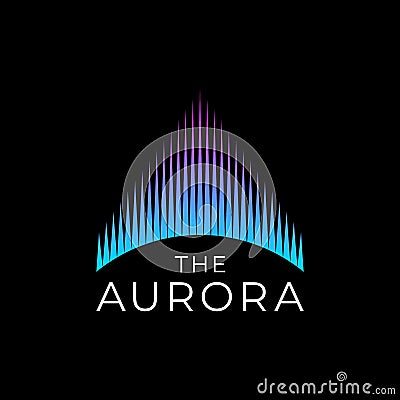A letter logo with Aurora concept Vector Illustration