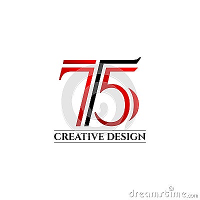 Letter 75 monogram logo icon design vector. Cartoon Illustration