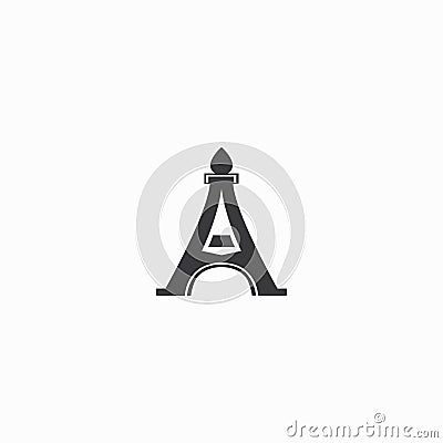 Letter a logo illustration tower design vector template Vector Illustration