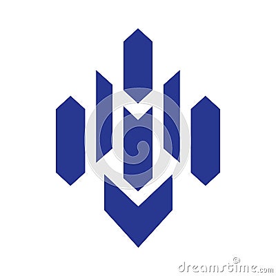Letter M Blue Logo vector Vector Illustration