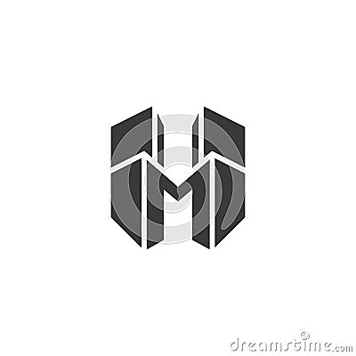 Letter M Building Logo Design can be used for the architecture corporate, construction company Vector Illustration