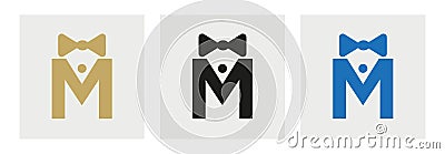 Letter M Business Tie Logo. Suit Logo Design Vector Illustration