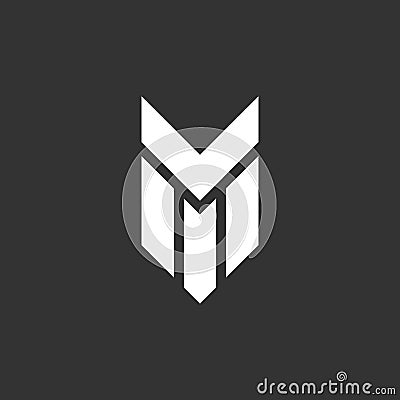 the letter m forms the face of the robot icon logo Vector Illustration