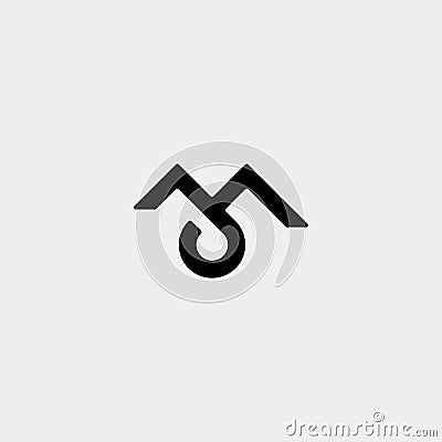 Letter M JM JA Monogram Logo Design Minimal Icon Vector Illustration