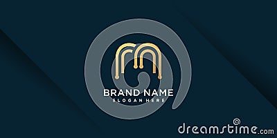 Letter M logo with creative luxury concept Premium Vector part 6 Vector Illustration