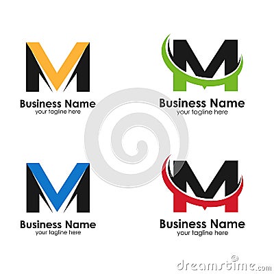 letter m logo template Stock Photo