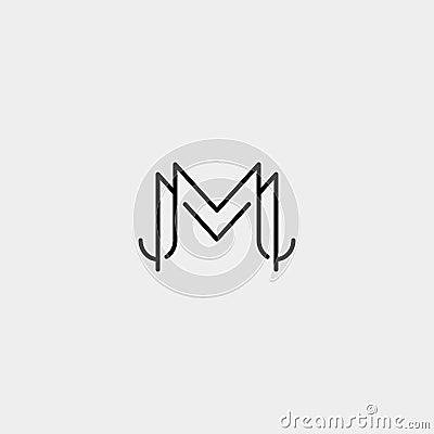 Letter M MM Monogram Logo Design Minimal Vector Illustration