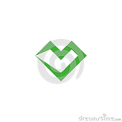 letter m mountain emerald logo vector Vector Illustration