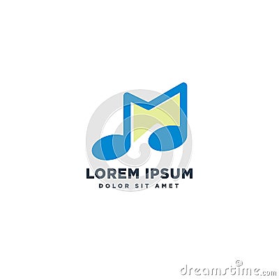 letter M Music Logo template vector illustration icon element Vector Illustration