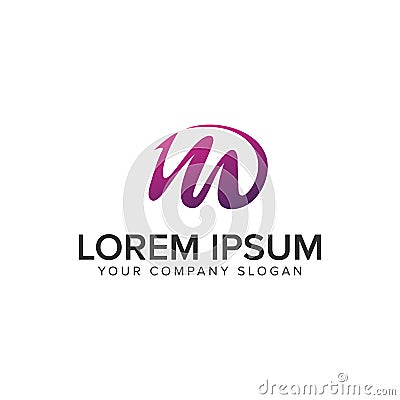 Letter M purple creative logo design concept template Vector Illustration