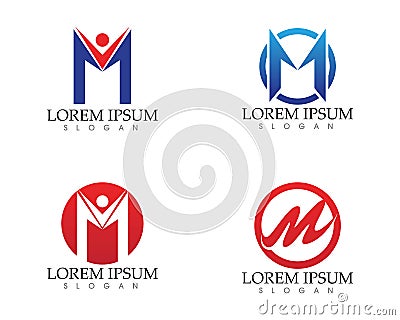 Letter M vector icons such logos template Vector Illustration