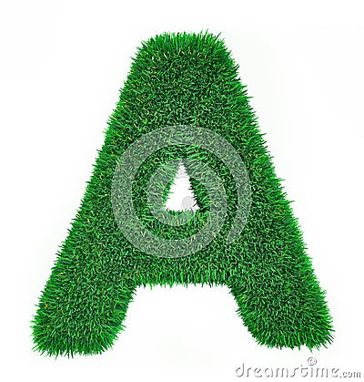 Letter made of grass Stock Photo